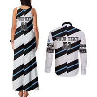 Custom Fiji 2024 Rugby Couples Matching Tank Maxi Dress and Long Sleeve Button Shirt Fijian Tapa Pattern LT01 - Polynesian Pride