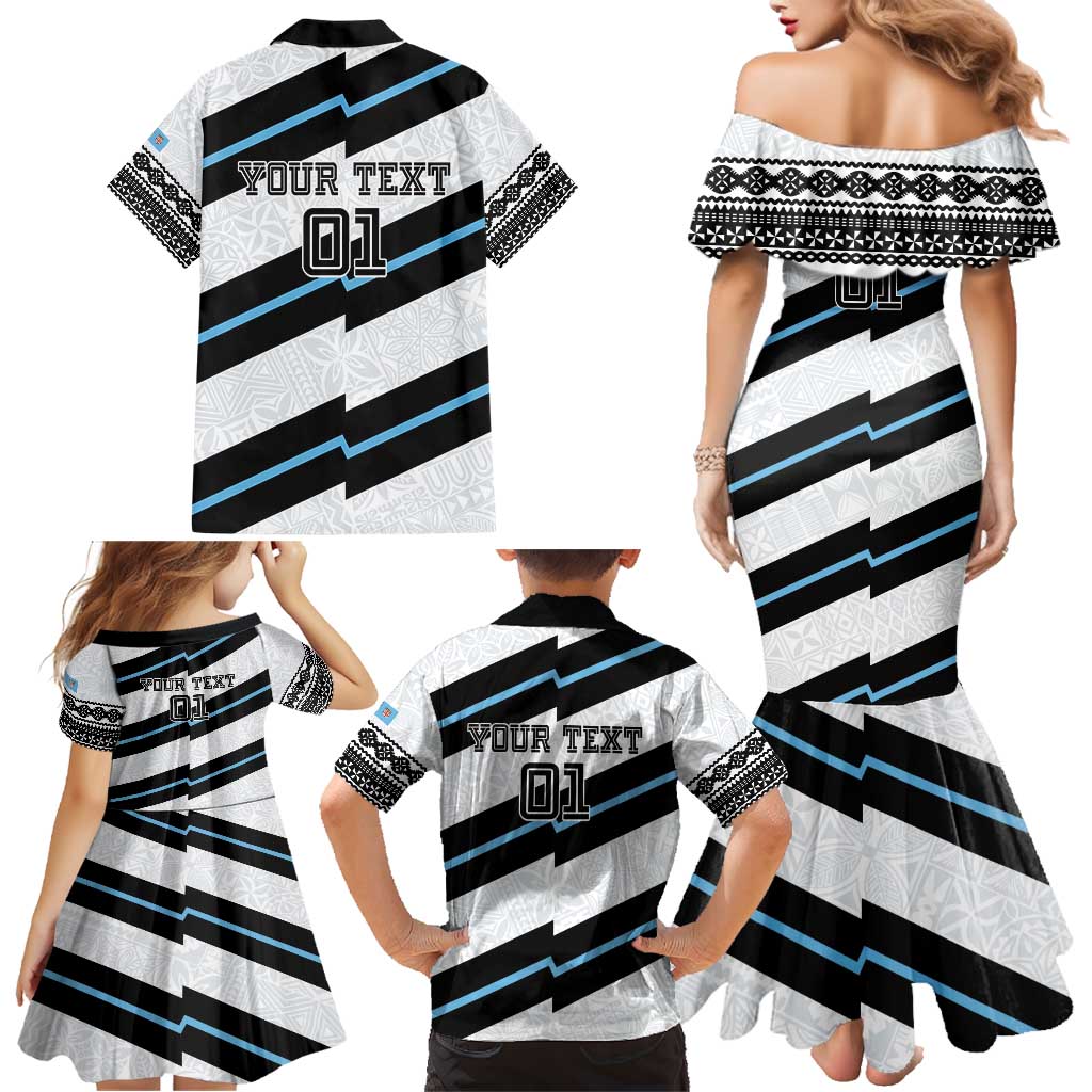 Custom Fiji 2024 Rugby Family Matching Mermaid Dress and Hawaiian Shirt Fijian Tapa Pattern LT01 - Polynesian Pride