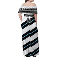 Custom Fiji 2024 Rugby Family Matching Off Shoulder Maxi Dress and Hawaiian Shirt Fijian Tapa Pattern LT01 - Polynesian Pride