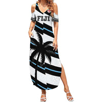 Custom Fiji 2024 Rugby Family Matching Summer Maxi Dress and Hawaiian Shirt Fijian Tapa Pattern LT01 Mom's Dress White - Polynesian Pride