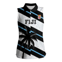Custom Fiji 2024 Rugby Women Sleeveless Polo Shirt Fijian Tapa Pattern LT01 Female White - Polynesian Pride