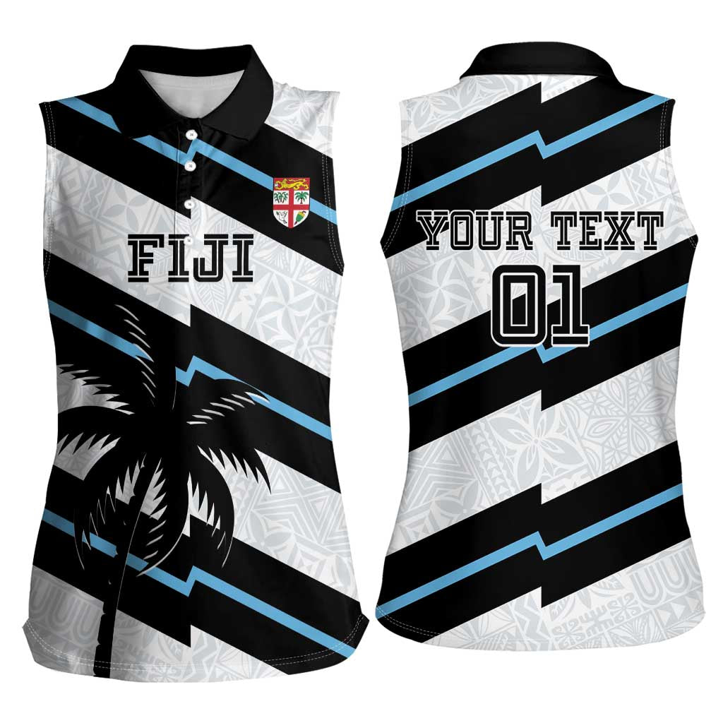 Custom Fiji 2024 Rugby Women Sleeveless Polo Shirt Fijian Tapa Pattern LT01 - Polynesian Pride