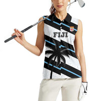 Custom Fiji 2024 Rugby Women Sleeveless Polo Shirt Fijian Tapa Pattern LT01 - Polynesian Pride