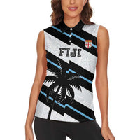 Custom Fiji 2024 Rugby Women Sleeveless Polo Shirt Fijian Tapa Pattern LT01 - Polynesian Pride
