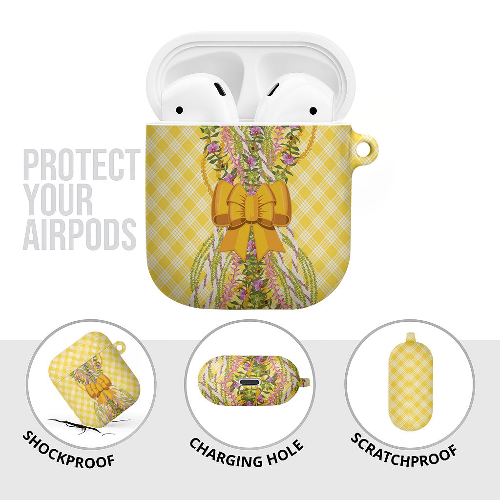 Hawaii Palaka Pikake Lokelani Plumeria AirPods Case Melemele Coquette Bow LT01 - Polynesian Pride