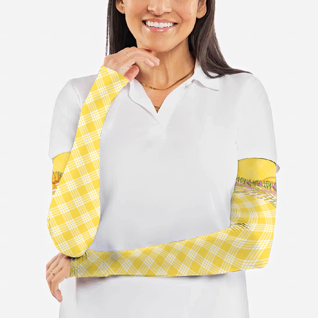 Hawaii Palaka Pikake Lokelani Plumeria Arm Sleeves Melemele Coquette Bow LT01 - Polynesian Pride