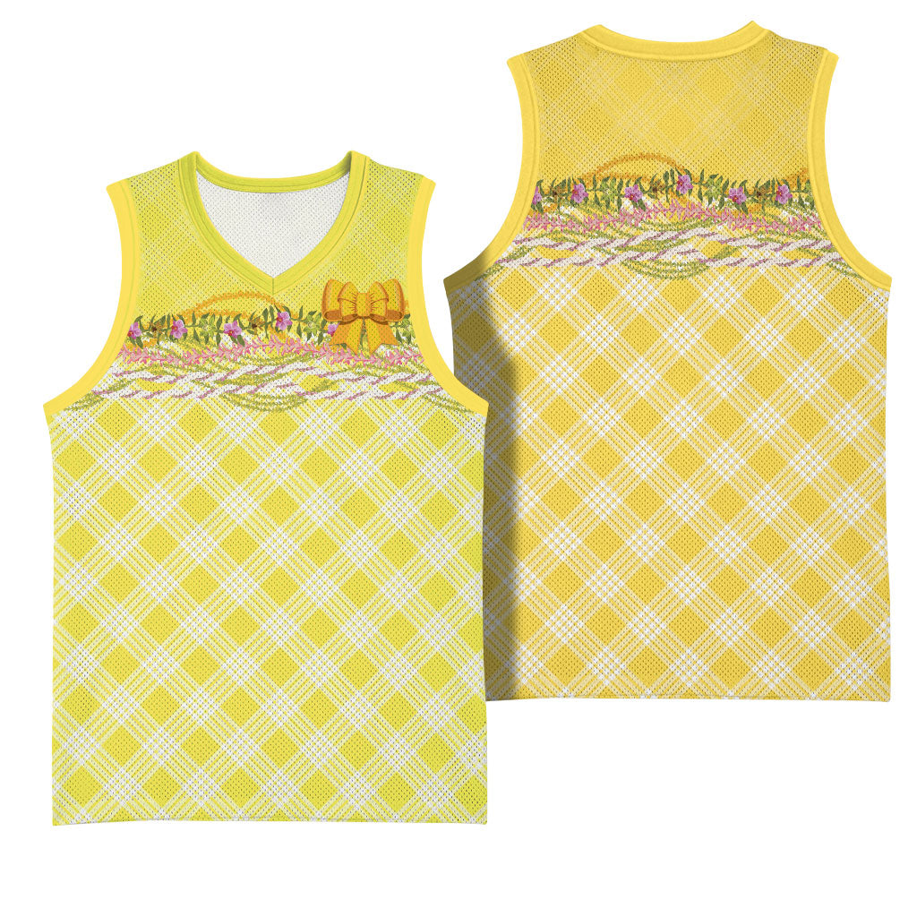 Hawaii Palaka Pikake Lokelani Plumeria Basketball Jersey Melemele Coquette Bow LT01 - Polynesian Pride