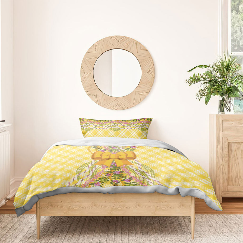 Hawaii Palaka Pikake Lokelani Plumeria Bedding Set Melemele Coquette Bow LT01 - Polynesian Pride