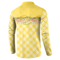 Hawaii Palaka Pikake Lokelani Plumeria Button Sweatshirt Melemele Coquette Bow LT01 - Polynesian Pride