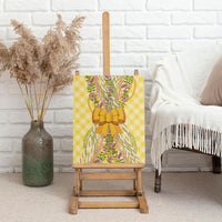 Hawaii Palaka Pikake Lokelani Plumeria Canvas Wall Art Melemele Coquette Bow LT01 - Polynesian Pride