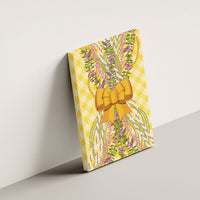Hawaii Palaka Pikake Lokelani Plumeria Canvas Wall Art Melemele Coquette Bow LT01 - Polynesian Pride