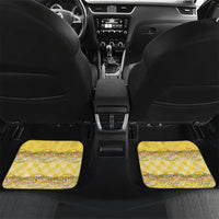 Hawaii Palaka Pikake Lokelani Plumeria Car Mats Melemele Coquette Bow LT01 Set 2pcs - Back Yellow - Polynesian Pride