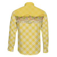 Hawaii Palaka Pikake Lokelani Plumeria Family Matching Off Shoulder Maxi Dress and Hawaiian Shirt Melemele Coquette Bow LT01 - Polynesian Pride