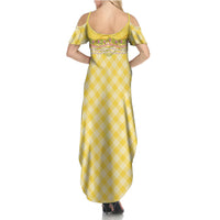Hawaii Palaka Pikake Lokelani Plumeria Family Matching Summer Maxi Dress and Hawaiian Shirt Melemele Coquette Bow LT01 - Polynesian Pride