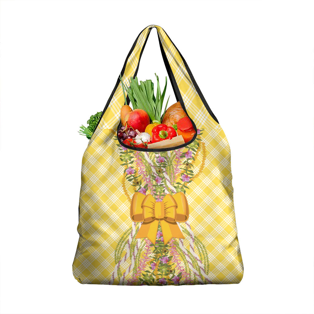 Hawaii Palaka Pikake Lokelani Plumeria Grocery Bag Melemele Coquette Bow LT01 1-pack One Size Yellow - Polynesian Pride