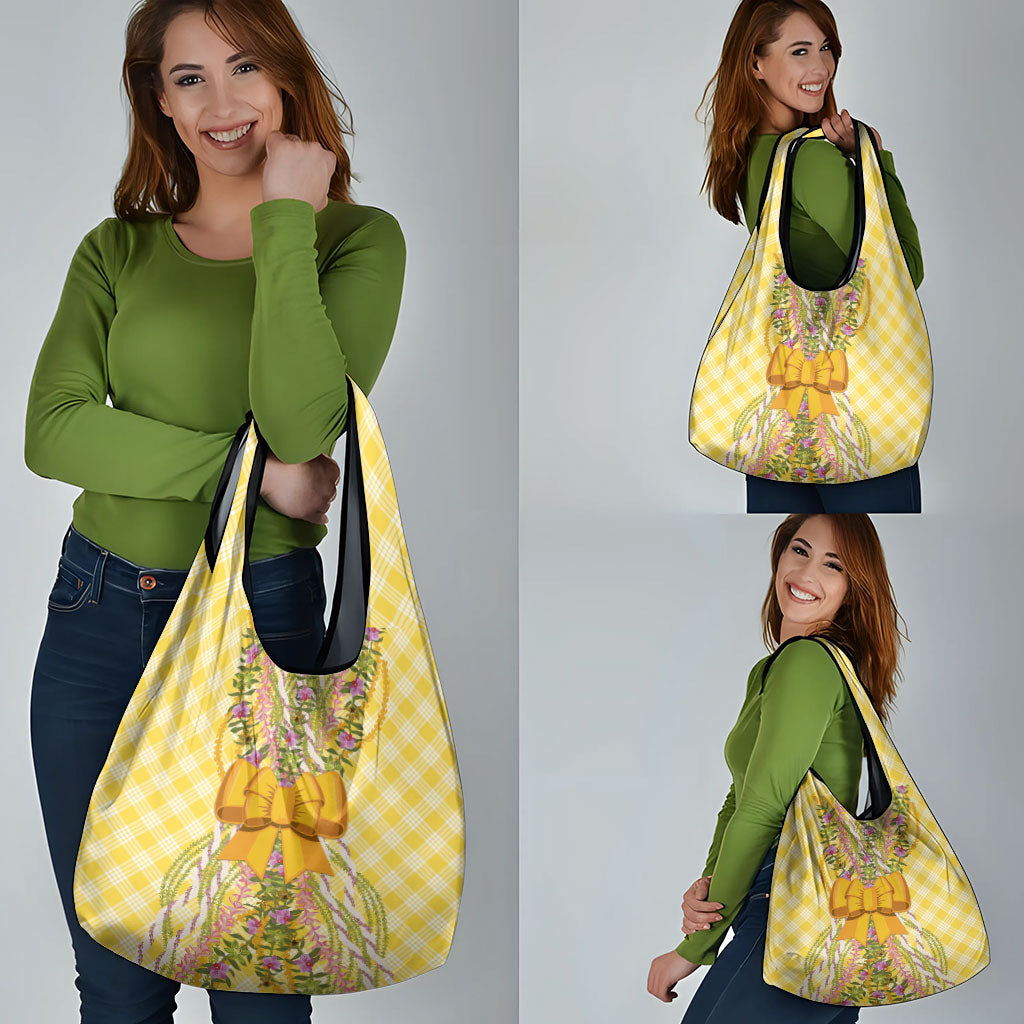 Hawaii Palaka Pikake Lokelani Plumeria Grocery Bag Melemele Coquette Bow LT01 - Polynesian Pride