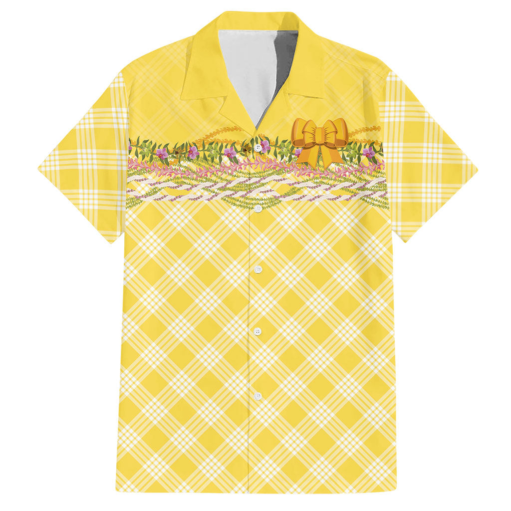 Hawaii Palaka Pikake Lokelani Plumeria Hawaiian Shirt Melemele Coquette Bow LT01 Yellow - Polynesian Pride