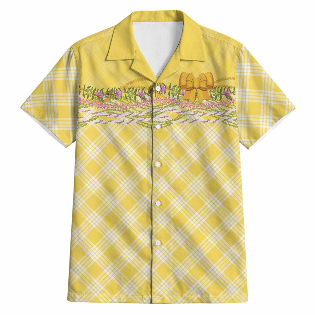 Hawaii Palaka Pikake Lokelani Plumeria Hawaiian Shirt Melemele Coquette Bow LT01 Yellow - Polynesian Pride