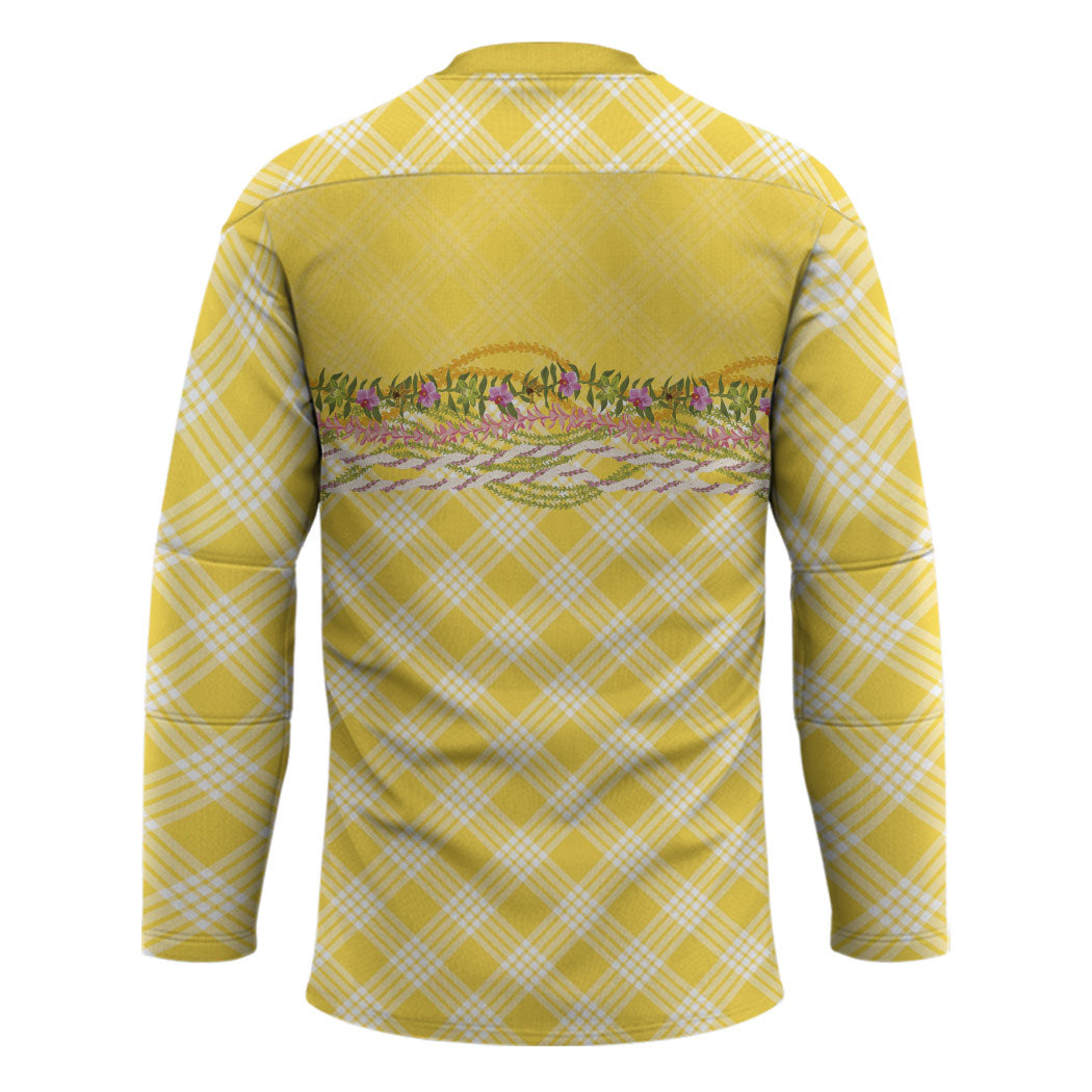 Hawaii Palaka Pikake Lokelani Plumeria Hockey Jersey Melemele Coquette Bow LT01 - Polynesian Pride