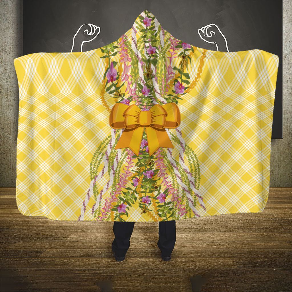 Hawaii Palaka Pikake Lokelani Plumeria Hooded Blanket Melemele Coquette Bow LT01 - Polynesian Pride