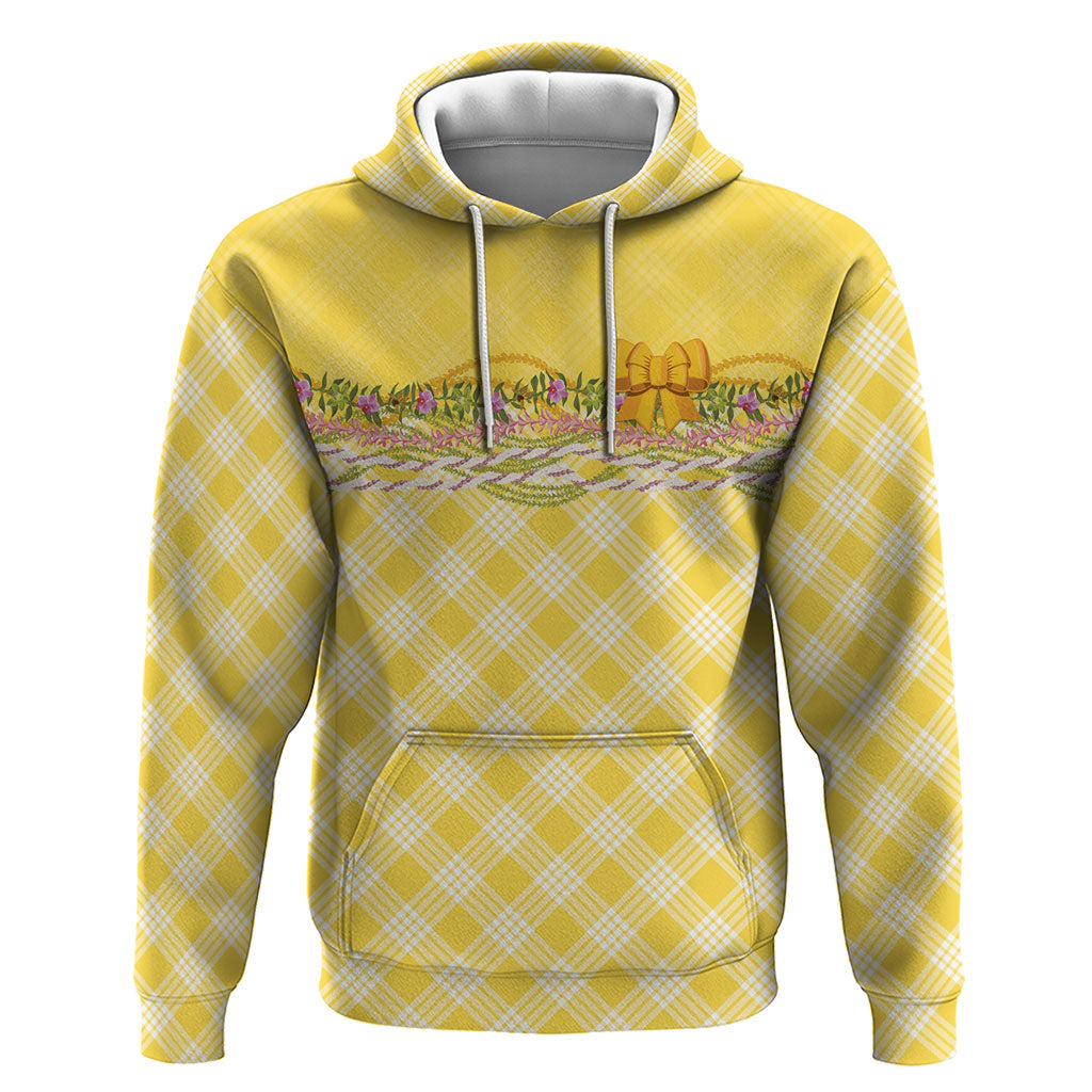 Hawaii Palaka Pikake Lokelani Plumeria Hoodie Melemele Coquette Bow LT01 Pullover Hoodie Yellow - Polynesian Pride