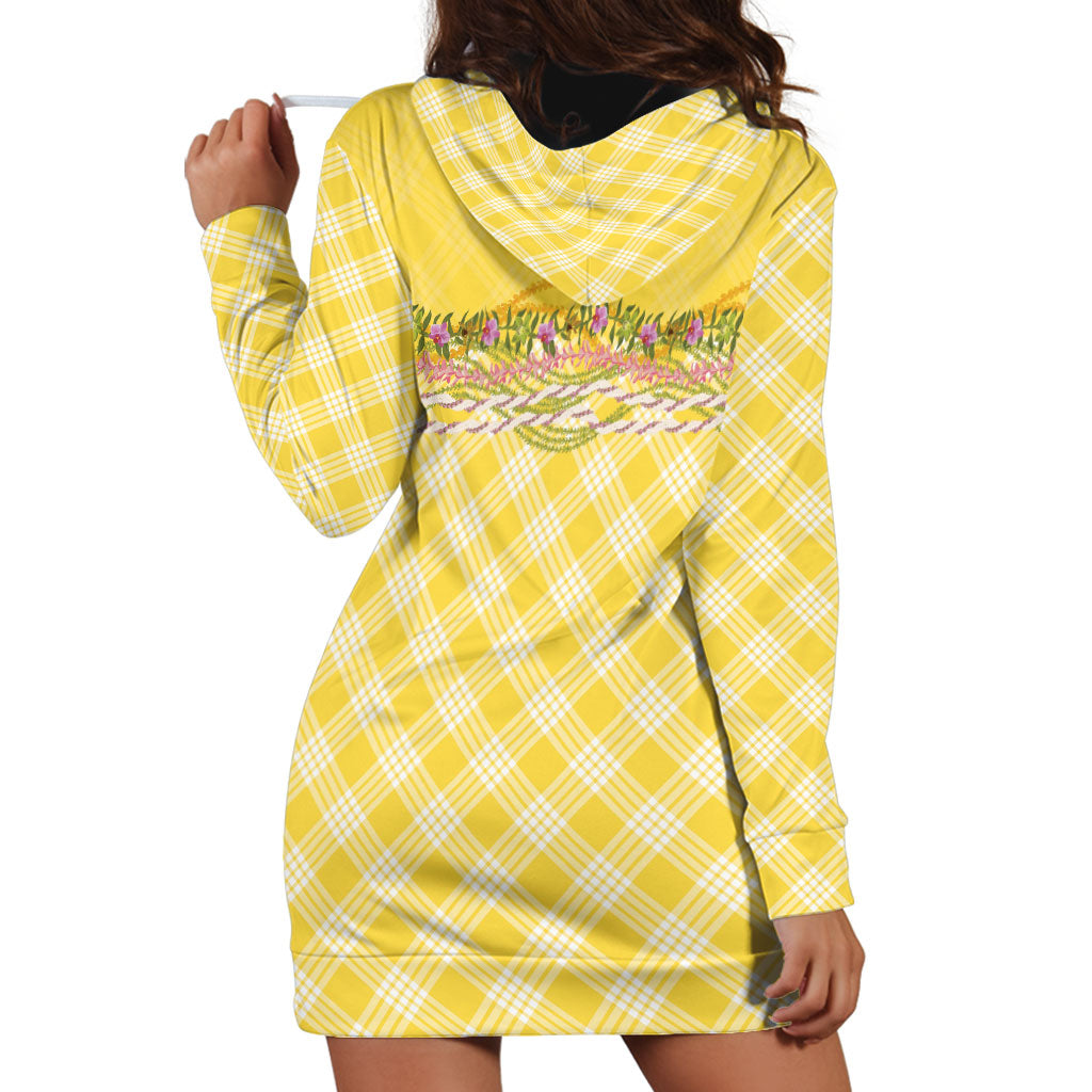 Hawaii Palaka Pikake Lokelani Plumeria Hoodie Dress Melemele Coquette Bow LT01 - Polynesian Pride