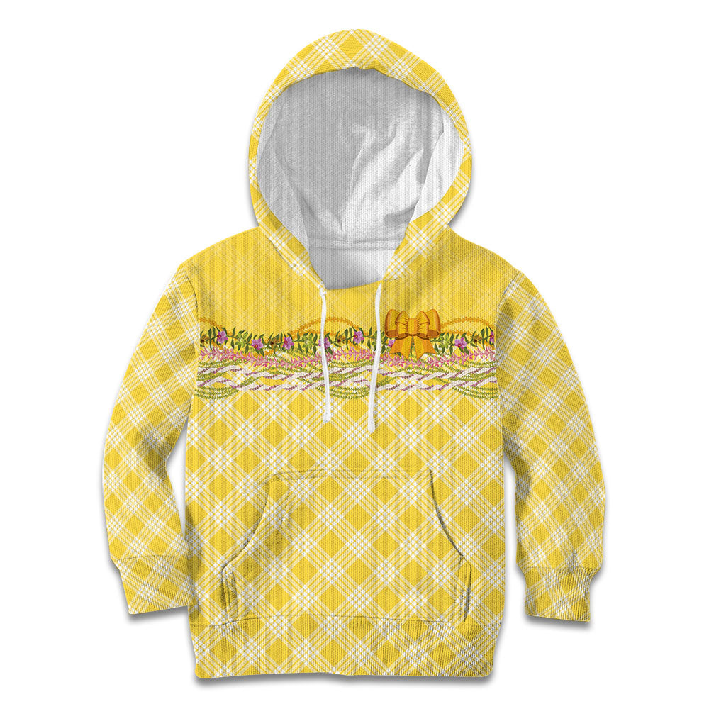 Hawaii Palaka Pikake Lokelani Plumeria Kid Hoodie Melemele Coquette Bow LT01 Hoodie Yellow - Polynesian Pride