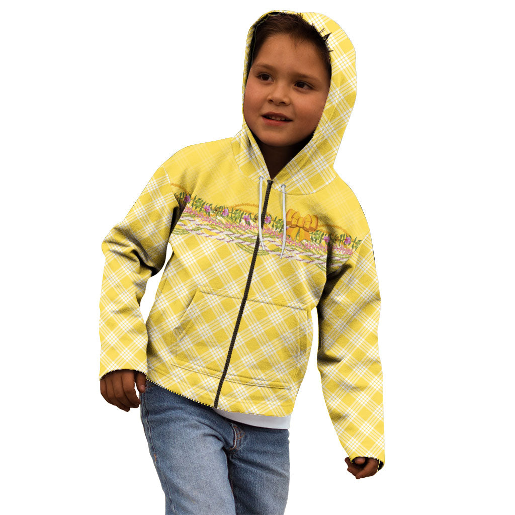 Hawaii Palaka Pikake Lokelani Plumeria Kid Hoodie Melemele Coquette Bow LT01 - Polynesian Pride