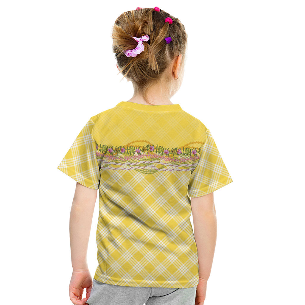 Hawaii Palaka Pikake Lokelani Plumeria Kid T Shirt Melemele Coquette Bow LT01 - Polynesian Pride