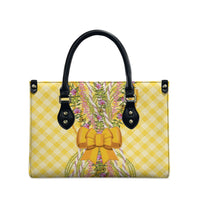 Hawaii Palaka Pikake Lokelani Plumeria Leather Bag Melemele Coquette Bow LT01 - Polynesian Pride