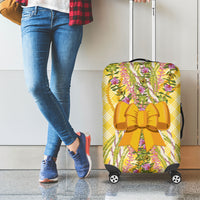 Hawaii Palaka Pikake Lokelani Plumeria Luggage Cover Melemele Coquette Bow LT01 - Polynesian Pride