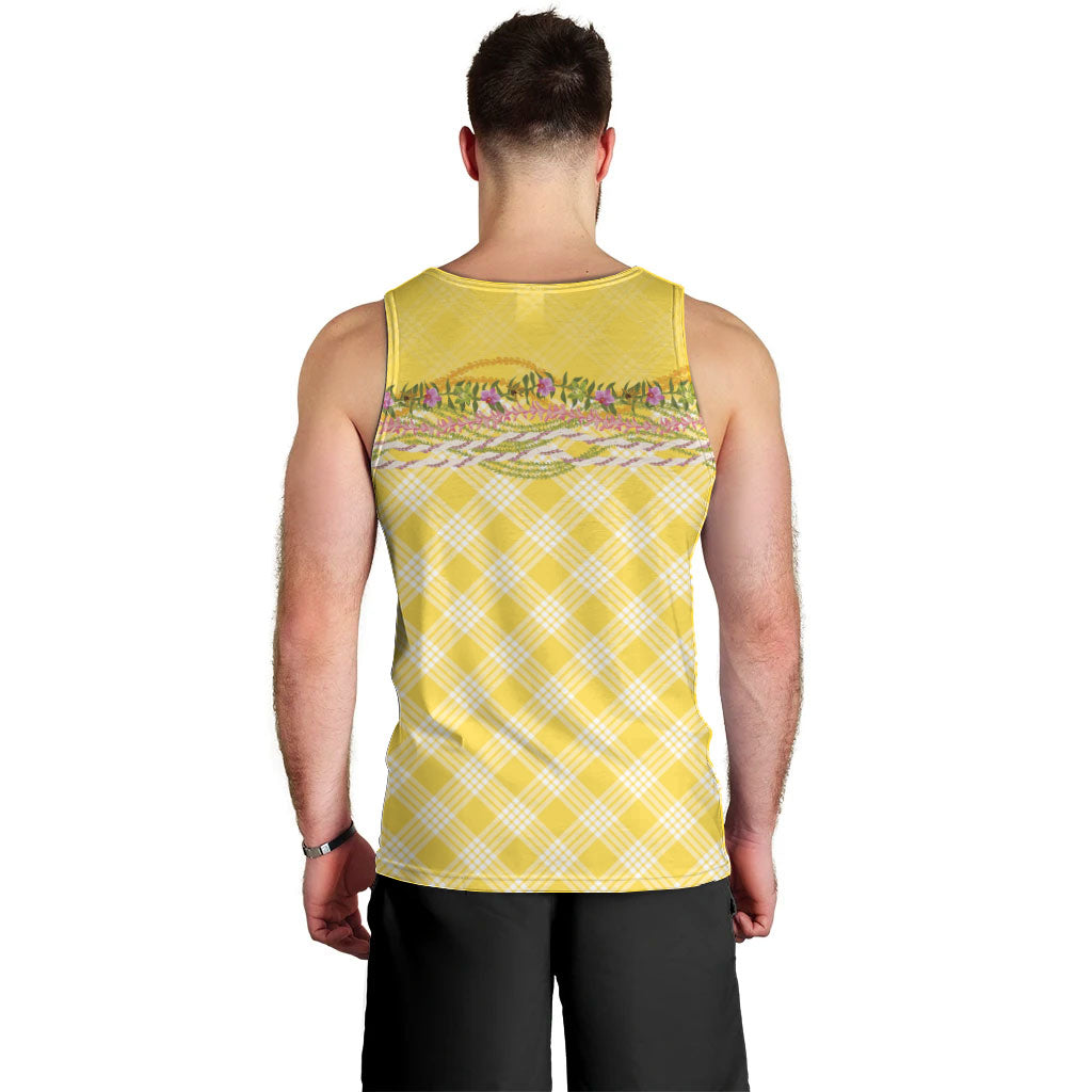Hawaii Palaka Pikake Lokelani Plumeria Men Tank Top Melemele Coquette Bow LT01 - Polynesian Pride