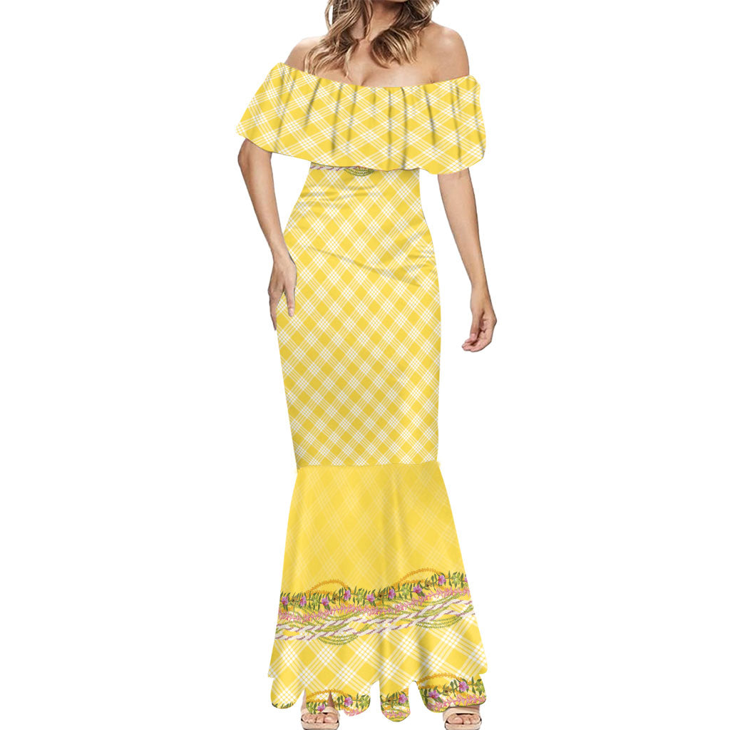 Hawaii Palaka Pikake Lokelani Plumeria Mermaid Dress Melemele Coquette Bow LT01 - Polynesian Pride