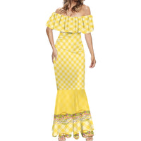 Hawaii Palaka Pikake Lokelani Plumeria Mermaid Dress Melemele Coquette Bow LT01 - Polynesian Pride