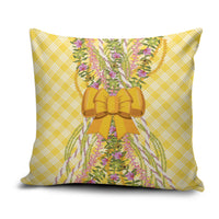 Hawaii Palaka Pikake Lokelani Plumeria Pillow Cover Melemele Coquette Bow LT01 Yellow - Polynesian Pride