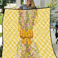 Hawaii Palaka Pikake Lokelani Plumeria Quilt Melemele Coquette Bow LT01 Yellow - Polynesian Pride