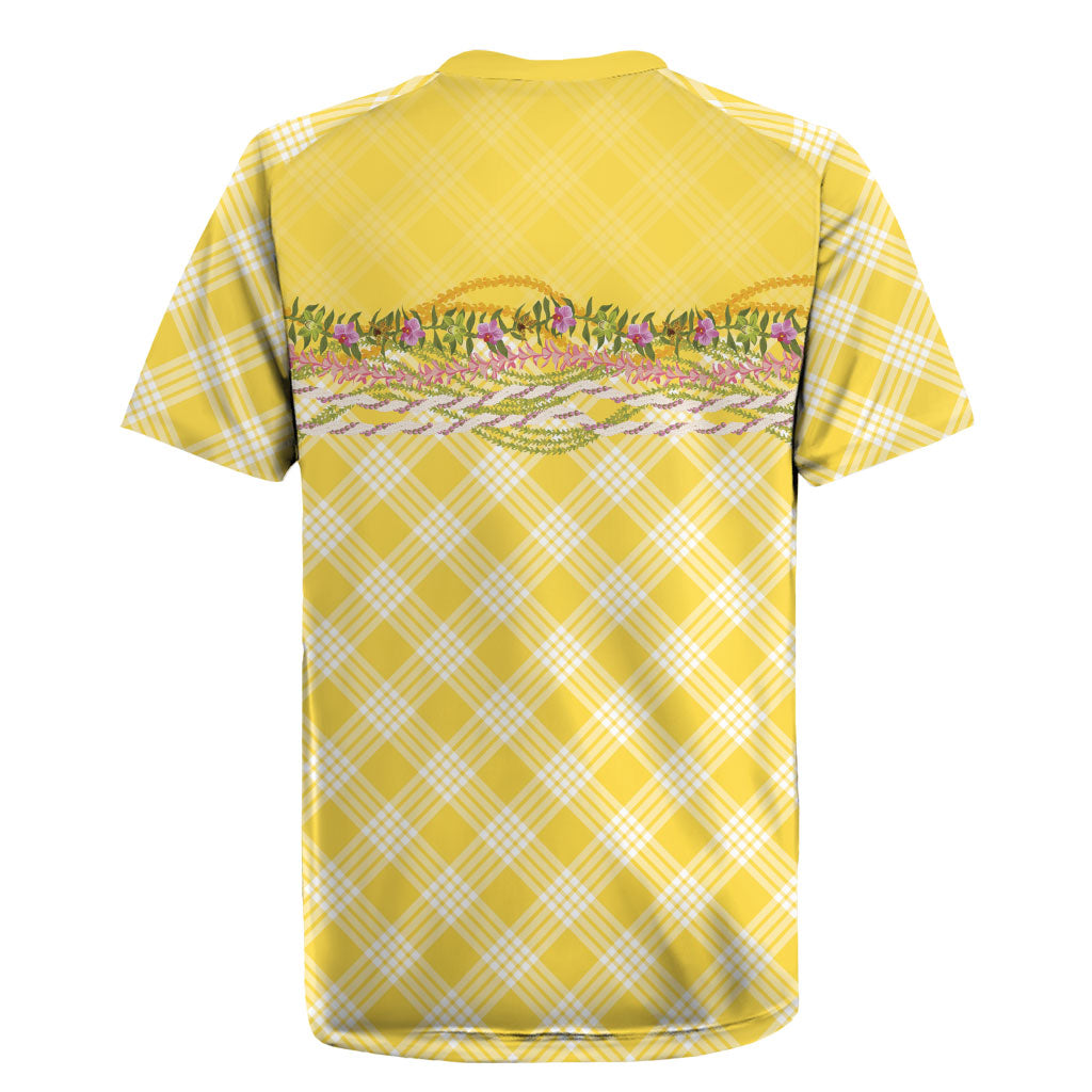 Hawaii Palaka Pikake Lokelani Plumeria Rugby Jersey Melemele Coquette Bow LT01 - Polynesian Pride