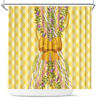 Hawaii Palaka Pikake Lokelani Plumeria Shower Curtain Melemele Coquette Bow LT01 Yellow - Polynesian Pride