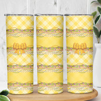 Hawaii Palaka Pikake Lokelani Plumeria Skinny Tumbler Melemele Coquette Bow LT01 - Polynesian Pride
