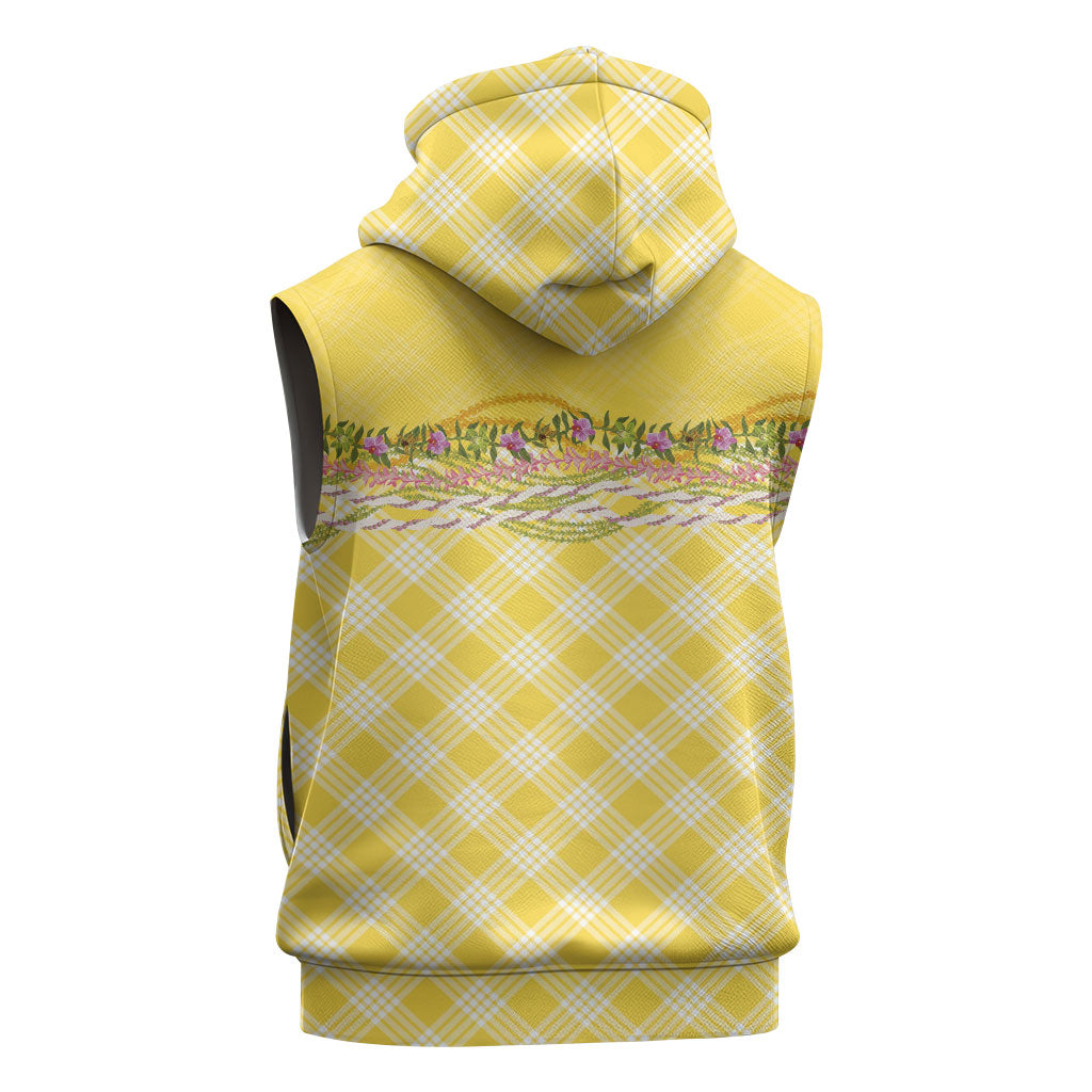 Hawaii Palaka Pikake Lokelani Plumeria Sleeveless Zip Hoodie Melemele Coquette Bow LT01 - Polynesian Pride