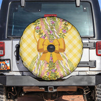 Hawaii Palaka Pikake Lokelani Plumeria Spare Tire Cover Melemele Coquette Bow LT01 Yellow - Polynesian Pride