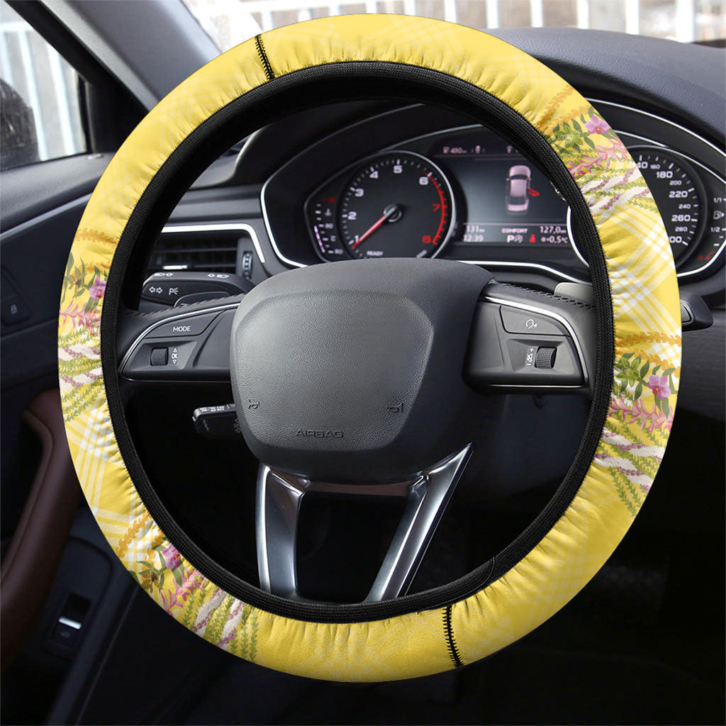 Hawaii Palaka Pikake Lokelani Plumeria Steering Wheel Cover Melemele Coquette Bow LT01 - Polynesian Pride