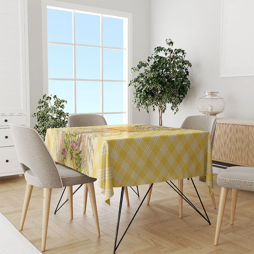 Hawaii Palaka Pikake Lokelani Plumeria Tablecloth Melemele Coquette Bow LT01 - Polynesian Pride