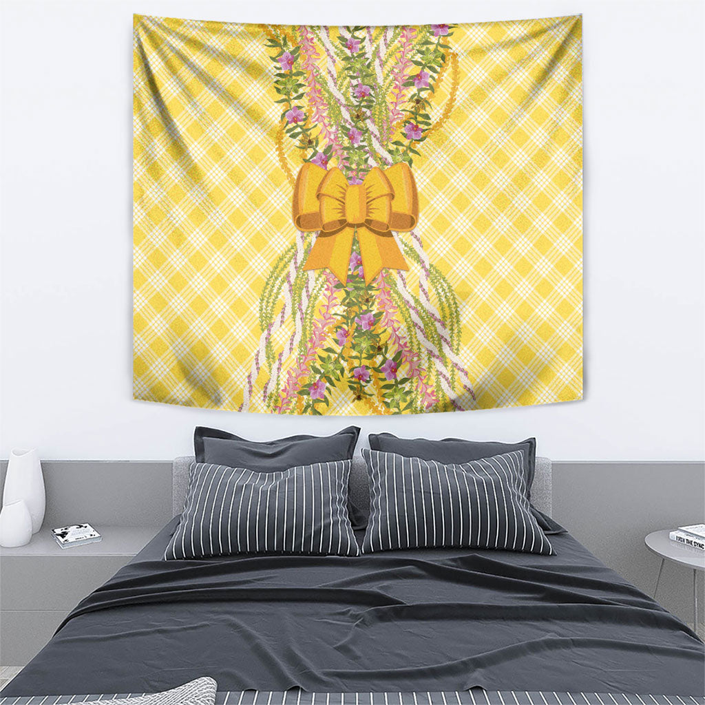 Hawaii Palaka Pikake Lokelani Plumeria Tapestry Melemele Coquette Bow LT01 - Polynesian Pride
