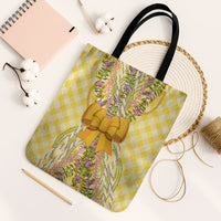 Hawaii Palaka Pikake Lokelani Plumeria Tote Bag Melemele Coquette Bow LT01 Black Strap One Size Yellow - Polynesian Pride