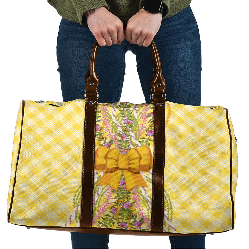 Hawaii Palaka Pikake Lokelani Plumeria Travel Bag Melemele Coquette Bow LT01 Yellow - Polynesian Pride