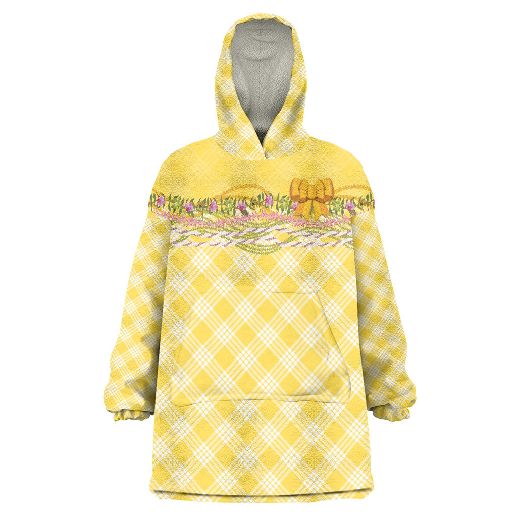 Hawaii Palaka Pikake Lokelani Plumeria Wearable Blanket Hoodie Melemele Coquette Bow LT01 One Size Yellow - Polynesian Pride