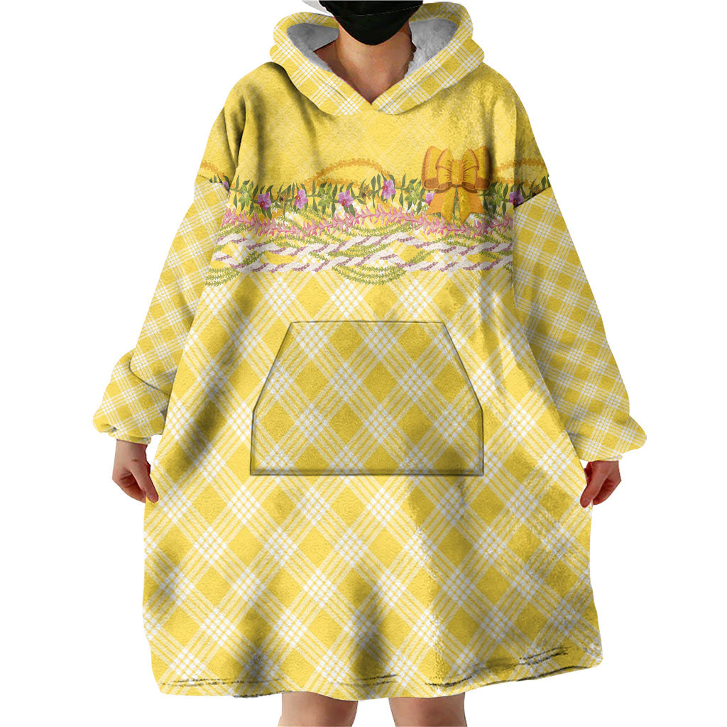 Hawaii Palaka Pikake Lokelani Plumeria Wearable Blanket Hoodie Melemele Coquette Bow LT01 - Polynesian Pride