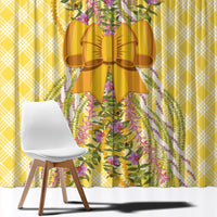 Hawaii Palaka Pikake Lokelani Plumeria Window Curtain Melemele Coquette Bow LT01 - Polynesian Pride