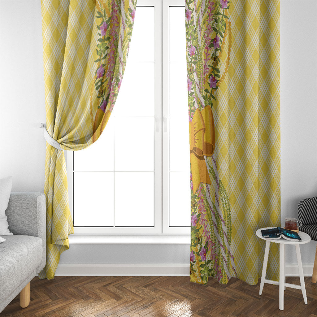 Hawaii Palaka Pikake Lokelani Plumeria Window Curtain Melemele Coquette Bow LT01 - Polynesian Pride